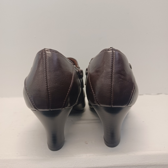 Life Stride Soft Systems Shoes Women's Size 8M Brown Zipper Block Heel Loafers - Picture 4 of 9